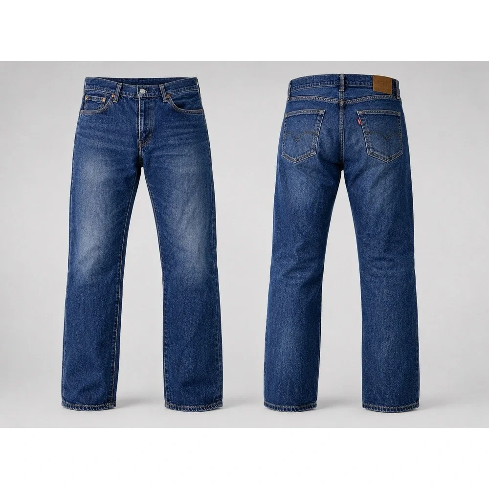 LEVI'S 502 Premium Big E Jeans Men's Regular Taper W33 L30 Denim